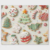 Weihnachtskekse und Streusel Geschenkpapier (Flach)