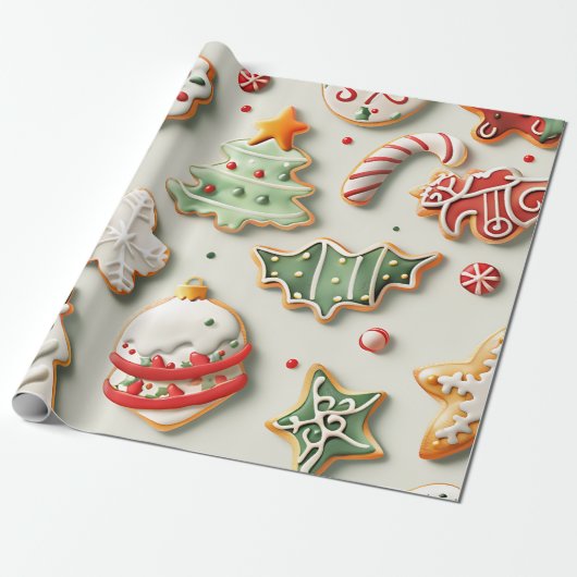 Weihnachtskekse und Streusel Geschenkpapier (Ungerollt)