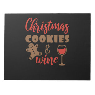 Weihnachtskekse und Wein Notizblock