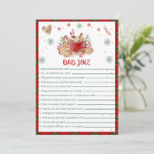 Weihnachtskekse Vater Joke Baby Shower Game Card Einladung (Stehend Vorderseite)