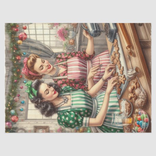 Weihnachtskekse Vintages Feiertagsgebäck Seidenpapier (Vorderseite)