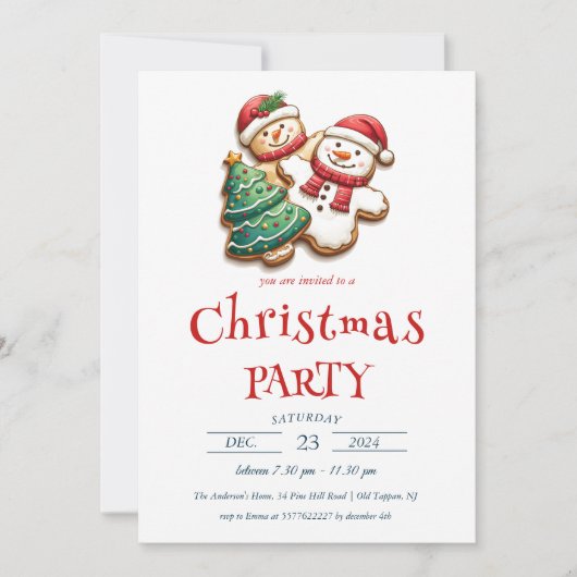 Weihnachtskekse Weihnachts-Party Einladung (Vorderseite)