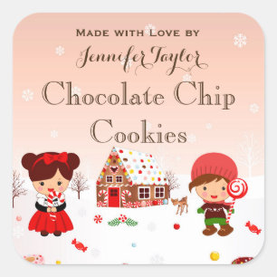 Weihnachtskekse Weihnachtsfeier Gefallen Tag Quadratischer Aufkleber