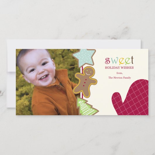 Weihnachtskekse Weihnachtsfotokarten Feiertagskarte (Vorderseite)