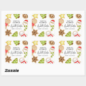 Weihnachtskekse Weihnachtsgebäck Handschrift Quadratischer Aufkleber (Blatt)