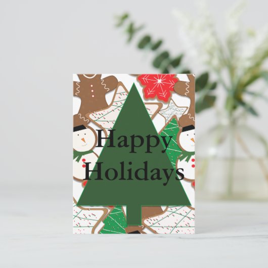 Weihnachtskekse Weihnachtskarte Feiertagspostkarte (Stehend Vorderseite)