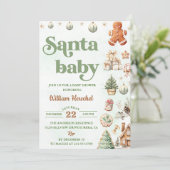 Weihnachtskekse Weihnachtskekse Kinderdusche Party Einladung (Stehend Vorderseite)