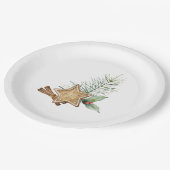 Weihnachtskekse Zimt Tanne Stechpalme Pappteller (Schrägansicht)