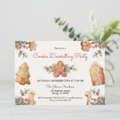 Weihnachtskekse zum Dekorieren von Lebkuchen Party Einladung (Stehend Vorderseite)