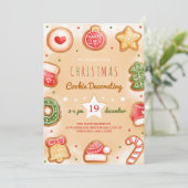 Weihnachtskekse zur Dekoration der Party Einladung (Stehend Vorderseite)