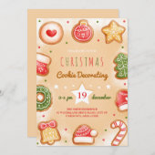 Weihnachtskekse zur Dekoration der Party Einladung (Vorne/Hinten)