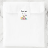 Weihnachtskekshaus - Danke Runder Aufkleber (Tasche)