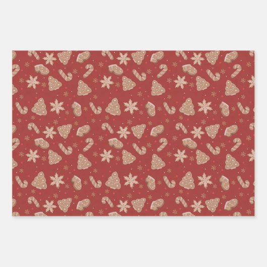 Weihnachtskeksmuster Geschenkpapier Set (Vorderseite 2)