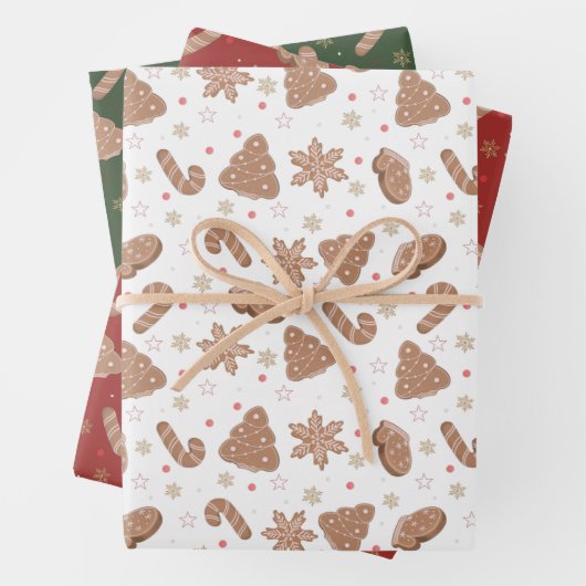 Weihnachtskeksmuster Geschenkpapier Set (Beispiel)