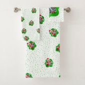 Weihnachtskelett Heller Spritzer Gestaltungspunkte Badhandtuch Set (Insitu)