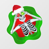 Weihnachtskelett in Spritzer Form Ornamente Fensteraufkleber (Blatt)