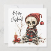 Weihnachtskelett mit Kerzen und Ornamenten (Vorderseite)