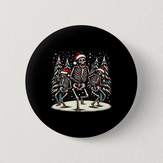 Weihnachtskelette - Vintages Halloween-Kostüm Button (Vorderseite)