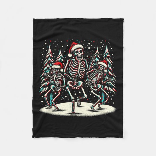 Weihnachtskelette - Vintages Halloween-Kostüm Fleecedecke (Vorderseite)