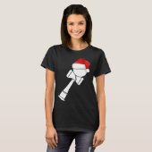 Weihnachtskendama mit Weihnachtsmannmütze White T-Shirt (Vorne ganz)