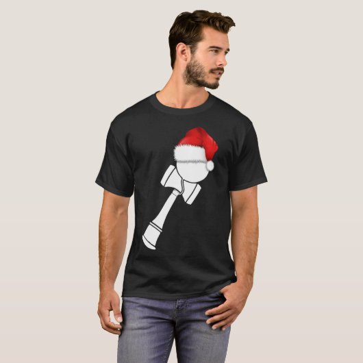 Weihnachtskendama mit Weihnachtsmannmütze White T-Shirt (Vorne ganz)