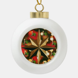 Weihnachtskeramik-Kugelschmuck, Kerze Keramik Kugel-Ornament