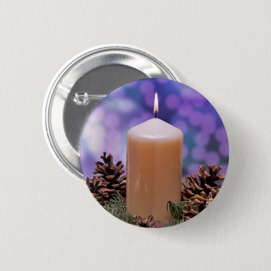 Weihnachtskerze Button (Vorne & Hinten)