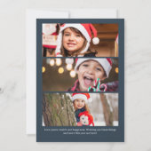 Weihnachtskerze ・ Drei-Foto-Marine Feiertagskarte (Rückseite)