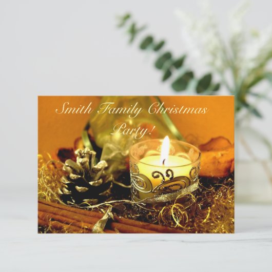 Weihnachtskerze Einladung (Stehend Vorderseite)