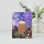 Weihnachtskerze Feiertagspostkarte (Stehend Vorderseite)