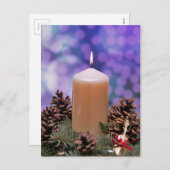 Weihnachtskerze Feiertagspostkarte (Vorne/Hinten)