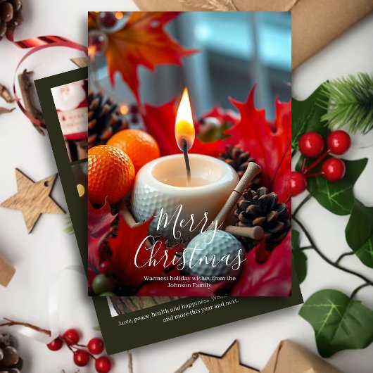 Weihnachtskerze ・ Foto Feiertagskarte