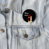 Weihnachtskerze gegen Stern-Knopf-Namensschild Button (Beispiel)