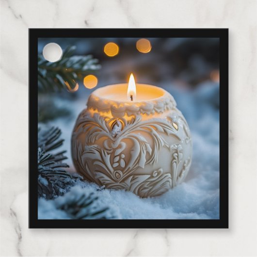 Weihnachtskerze Geschenkanhänger (Vorderseite)