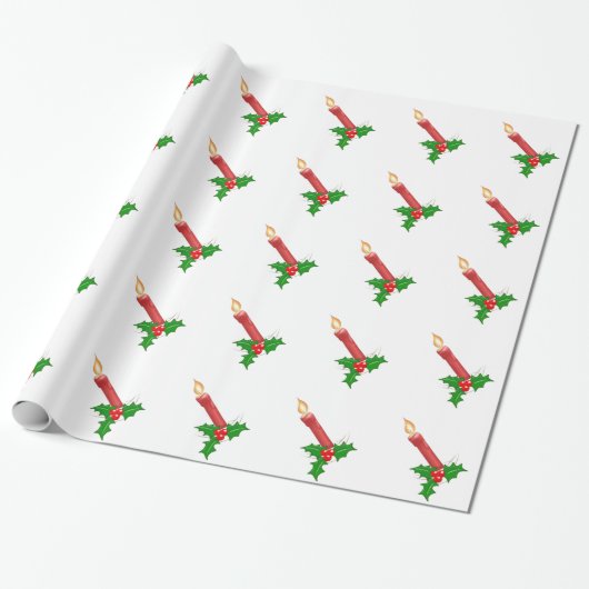 Weihnachtskerze Geschenkpapier (Ungerollt)