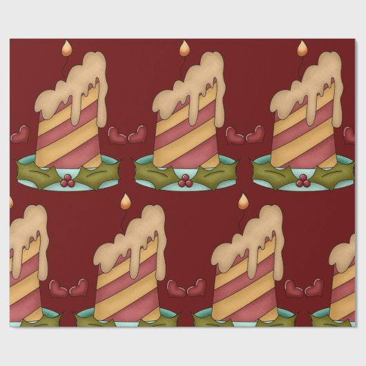 Weihnachtskerze Geschenkpapier (Flach)