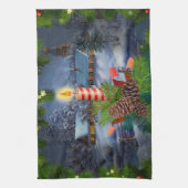 Weihnachtskerze Geschirrtuch (Vertikal)