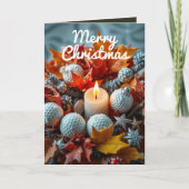 Weihnachtskerze Golf Foto Olive Feiertagskarte (Vorderseite)