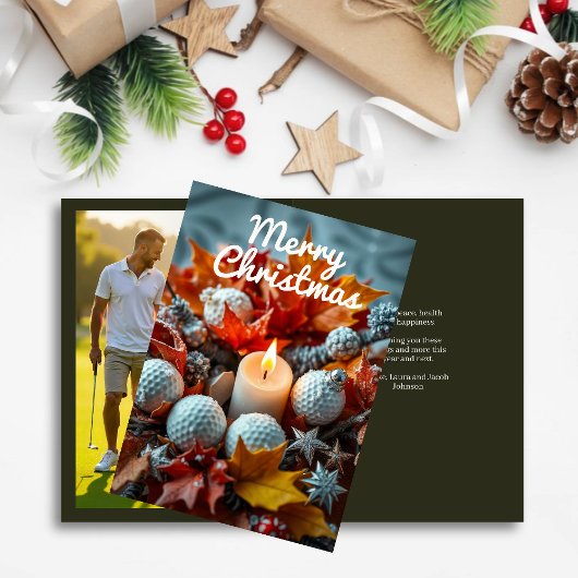 Weihnachtskerze Golf Foto Olive Feiertagskarte