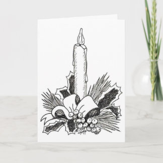 Weihnachtskerze Illustrierte Weihnachtskarte Feiertagskarte