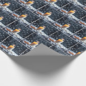 Weihnachtskerze im Schnee Geschenkpapier (Ecke)