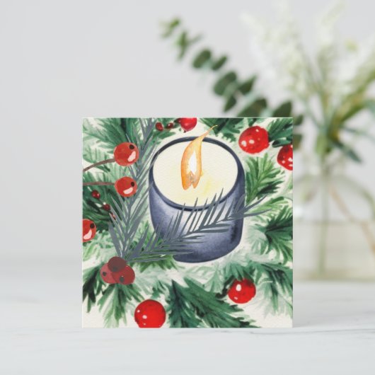 Weihnachtskerze Karte (Stehend Vorderseite)