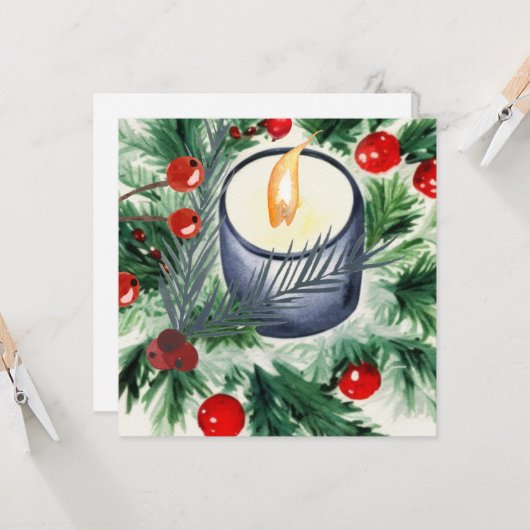 Weihnachtskerze Karte (Vorderseite/Rückseite Beispiel)