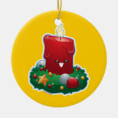 Weihnachtskerze Keramik Ornament (Vorne)