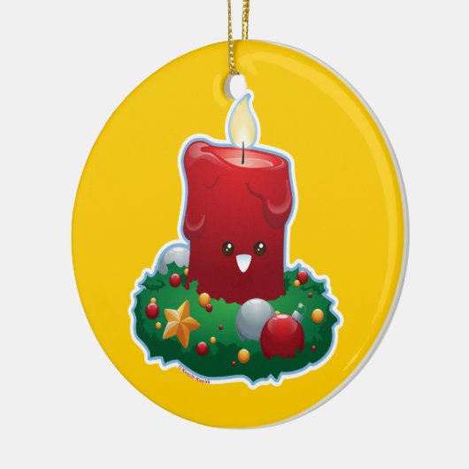 Weihnachtskerze Keramik Ornament (Links)