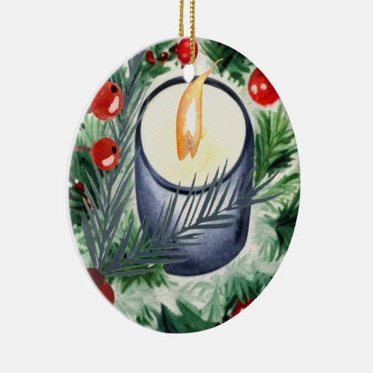 Weihnachtskerze Keramik Ornament (Rechts)