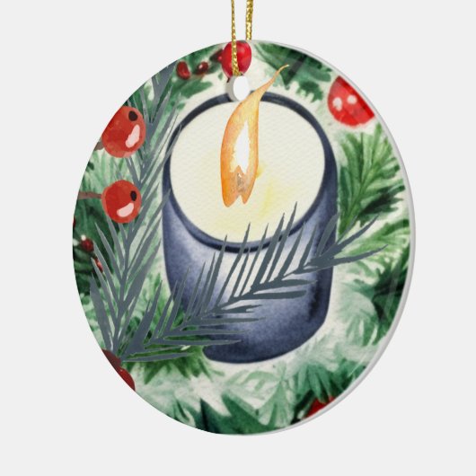 Weihnachtskerze Keramik Ornament (Links)