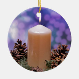 Weihnachtskerze Keramikornament