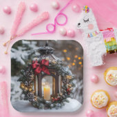 Weihnachtskerze Lantern Pappteller (Party)