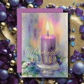 Weihnachtskerze Lila Folien Feiertagskarte